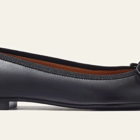 Margaux Black Point Toe Ballet Flat 39.5 New With Box - Picture 10 of 11